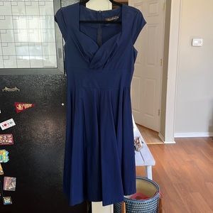 Royal blue fit n flare dress